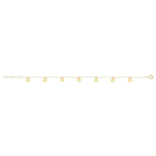 9ct Yellow Gold Disc Charms Bracelet 1.2g